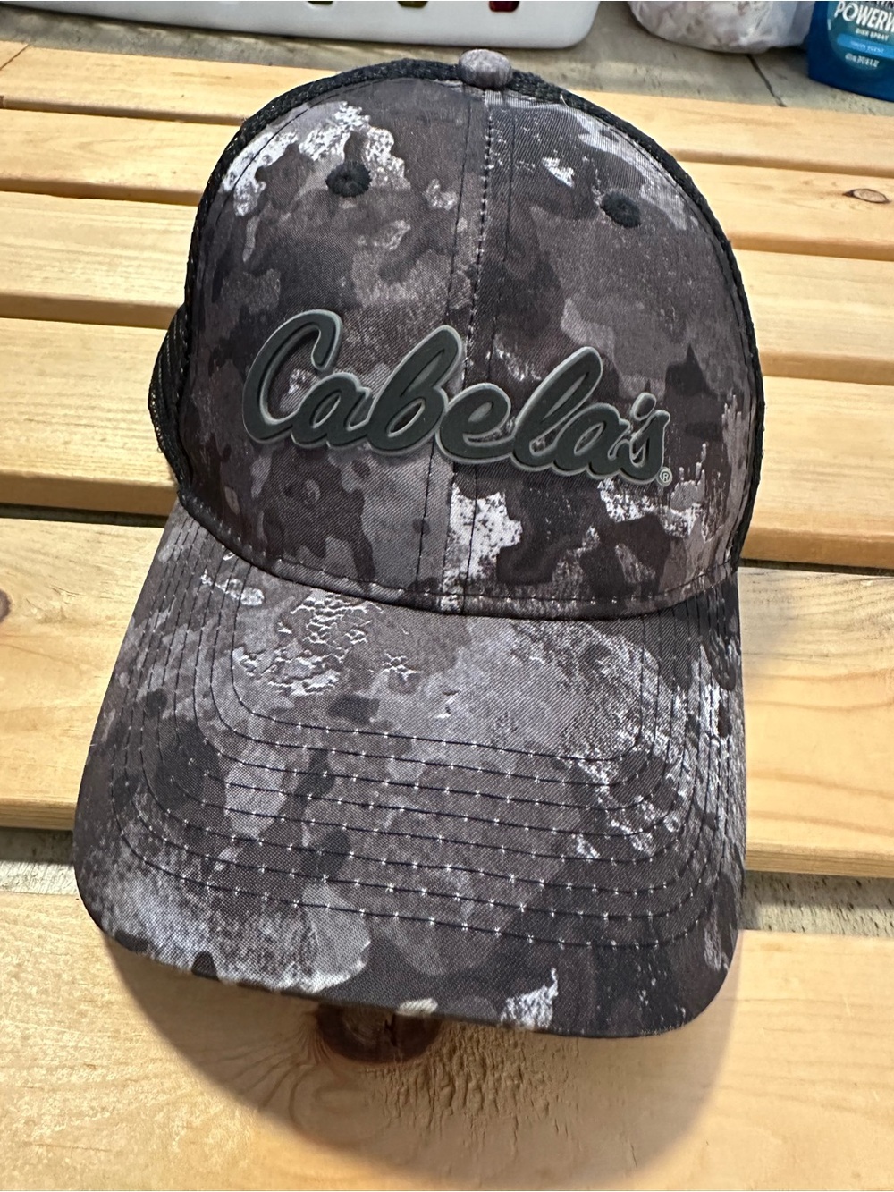 Cabela's Camo Black Mesh Trucker Baseball Hat One Size Fits All Adjustable